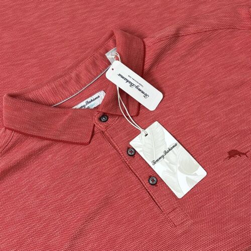 Tommy Bahama Island Zone Pique Polo Shirt SS VIA VERDE Sz 3XLT Havana Orange