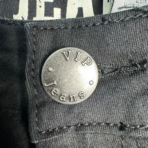 VIP Jeans 5/6 Womens Juniors Size Black Denim Skinny Stretch Embroidered Stones - Picture 6 of 13