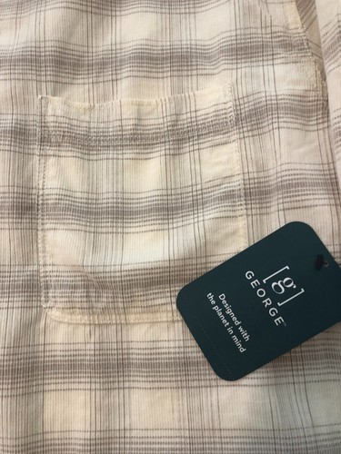 George Men's Corduroy Shirt with Long Sleeves Front button closure 1 Pocket  3XL - Picture 2 of 9