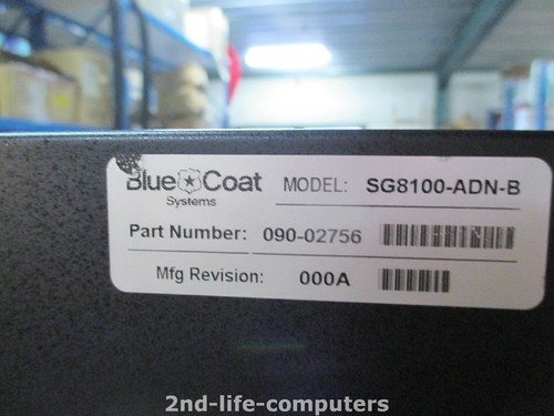 Blue Coat ProxySG 8100 Security Appliance SG8100-ADN-B 090-02756 EMPTY - Afbeelding 3 van 3