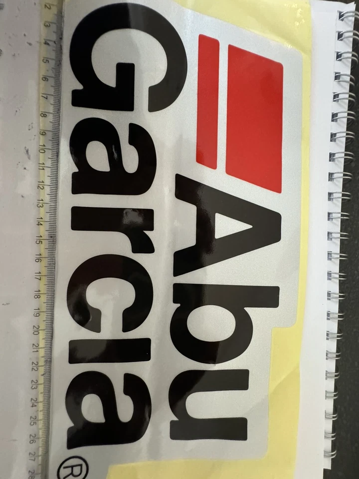 CALCOMANÍA CON LICENCIA ABU GARCIA, PORTÁTIL, CAJA DE PESCA, CALCOMANÍA PROMOCIONAL TIENDA 30x15cm Foto 4 de 4