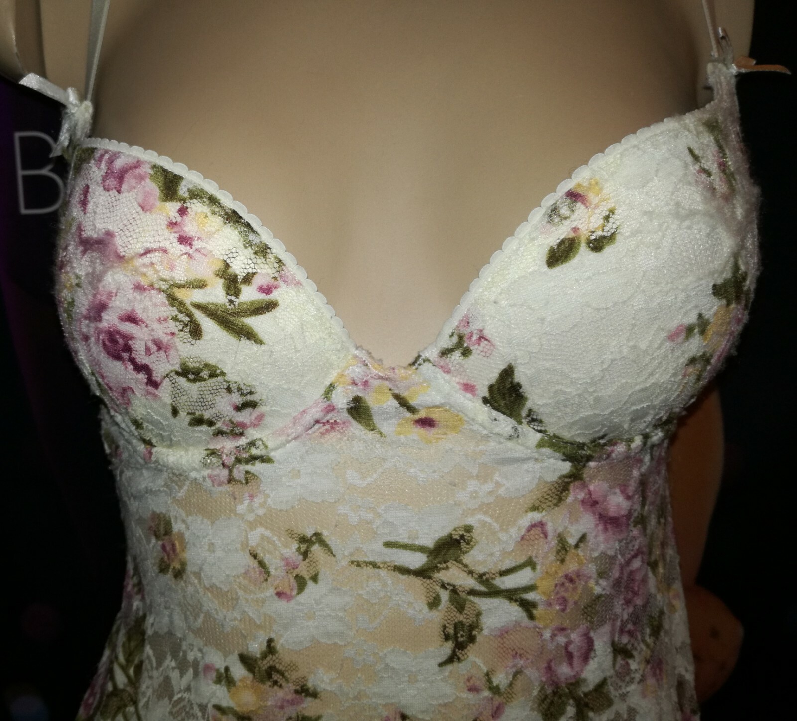 Moon River camison sujetador combinacion lenceria 85B tapiz encaje | eBay