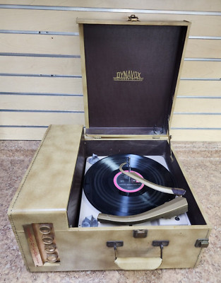 Vintage Dynavox Stereo Suitcase Model 898 Record Player Pre-owned *Speaker Issue