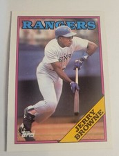 1988 Jerry Browne Topps #139 TEXAS RANGERS 2nd Base Baseball Card MLB Vintage