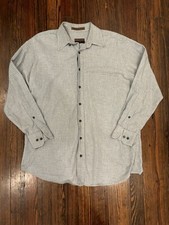 Robert Talbott Men  s Plaid Gray Black Long Sleeve Button Down Sz Medium