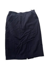 Vintage Talbots 100 Wool Pencil Skirt Long Navy Blue Lined Pockets Size 16