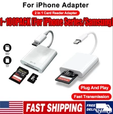 TF/SD Card Adapter Camera Reader for iPad iPhone6 7 8 Plus 13 14 15 Pro X Xs LOT