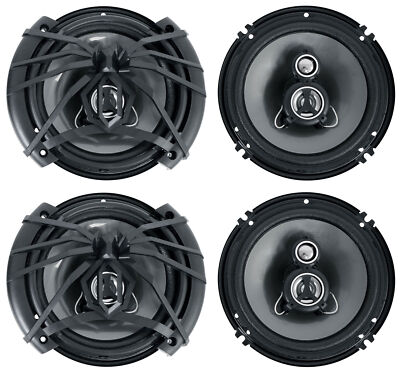 (4) Soundstream AF.653 6.5'' 300 Watt 3-Way Car Audio Speakers Arachnid Series