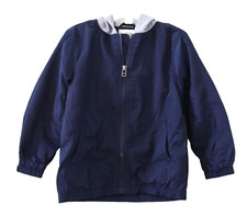 Gymboree Boys' Hooded Full Zip Windbreaker Jacket Size XS 4 Blue Navy NWT