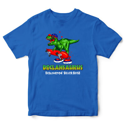 Individueller Name Stier Kinder T-Shirt Shirt personalisiert Geburtstag Rex Dino Bday Top