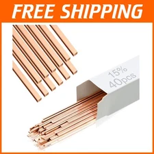 40-Pack 15% Silver Brazing Rods - Optimal for Refrigeration & Air Conditioning