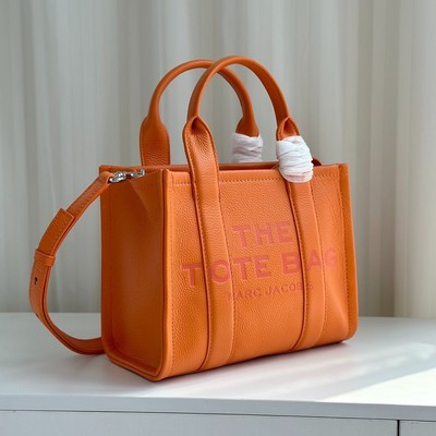 Marc Jacobs The Small Tote Bag Orange Leather Handbag 10.24