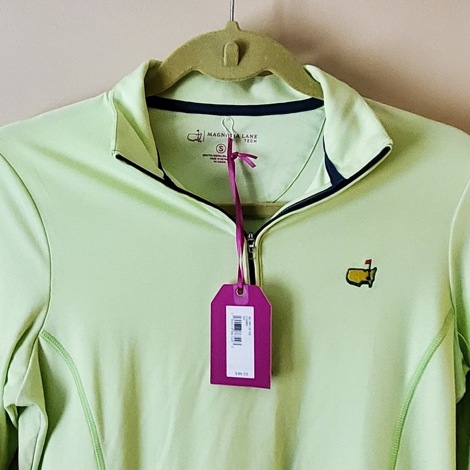 Masters Golf Women's Magnolia Lane Tech Quarter Zip Small Lime Green