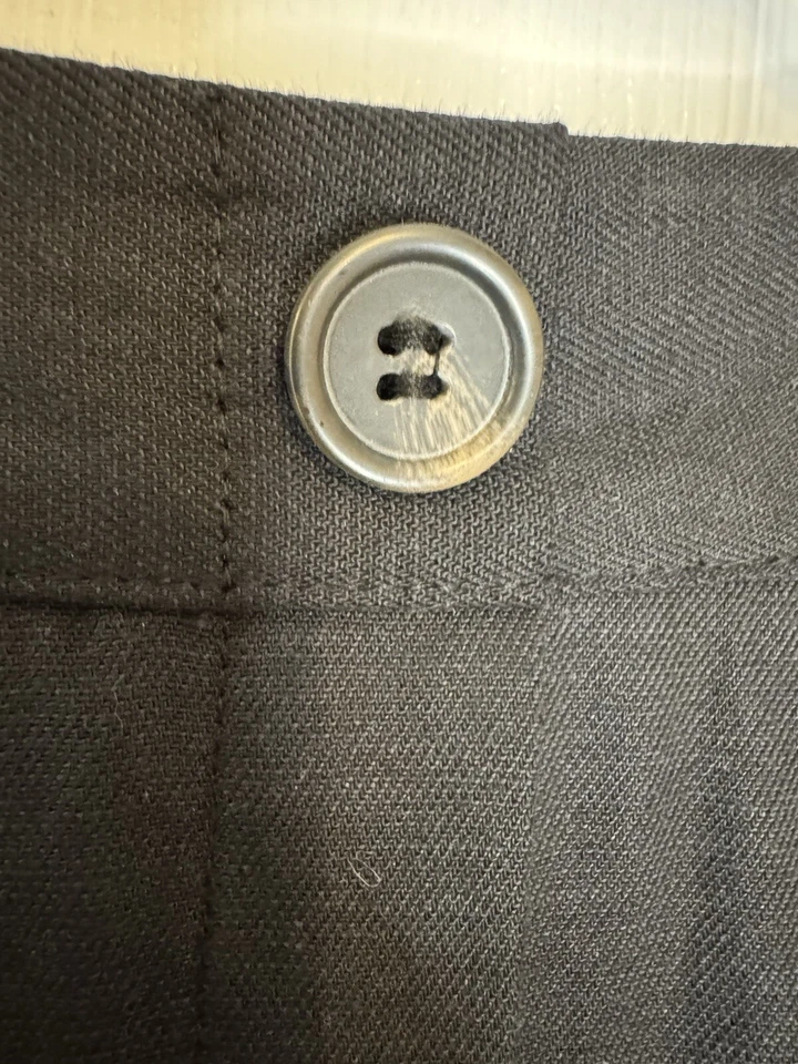 Long Tall Sally Size 18 Button Front Linen Skirt Black Midi Length — 第 2/4 张图片