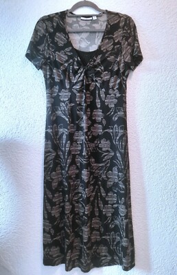 Croft & Barrow Jersey Long-Kleid S 36 38 d´blau Print-Midikleid A-Form w NEU