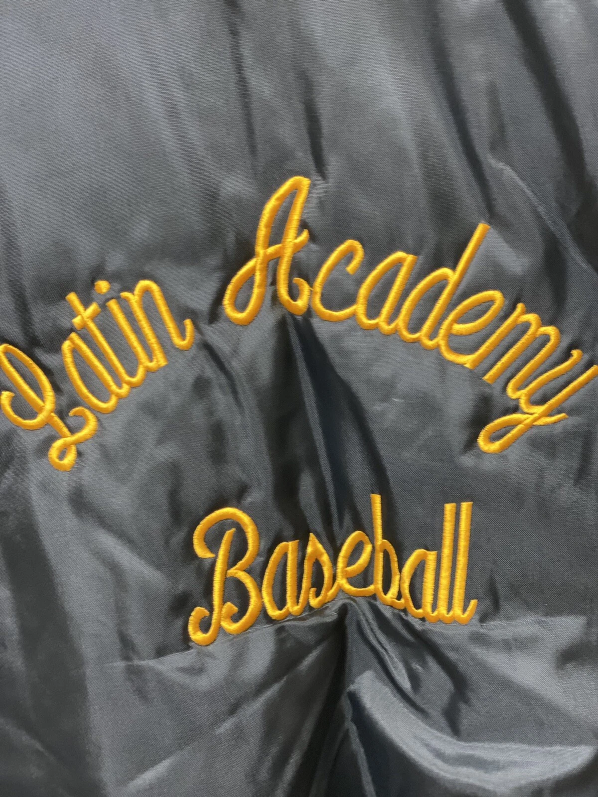 Vintage Boston Latin Academy Baseball Coach Nero Riscaldamento Pullover Giacca Cappuccio 2X