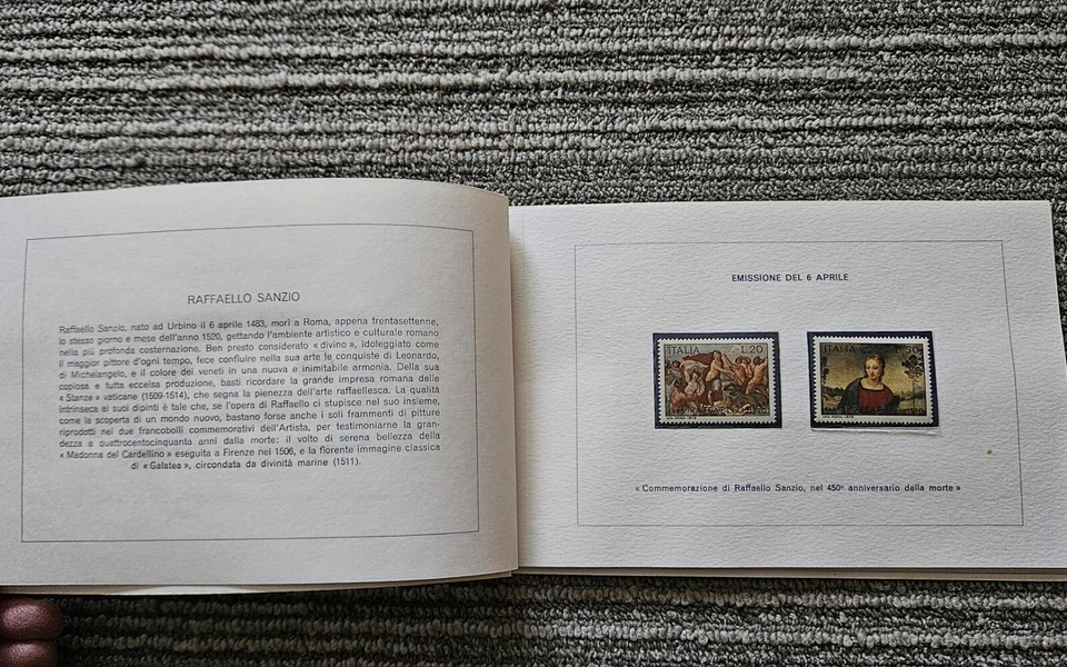 Folleto de estampillas de la administración postal y de telecomunicaciones de Italia 1970 Foto 4 de 4