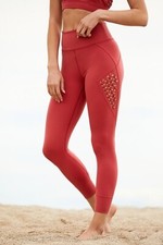 NEW FREE PEOPLE FP MOVEMEMENT Sz XS HIGH RISE 7/8 TRANQUILITY LEGGINGS RED