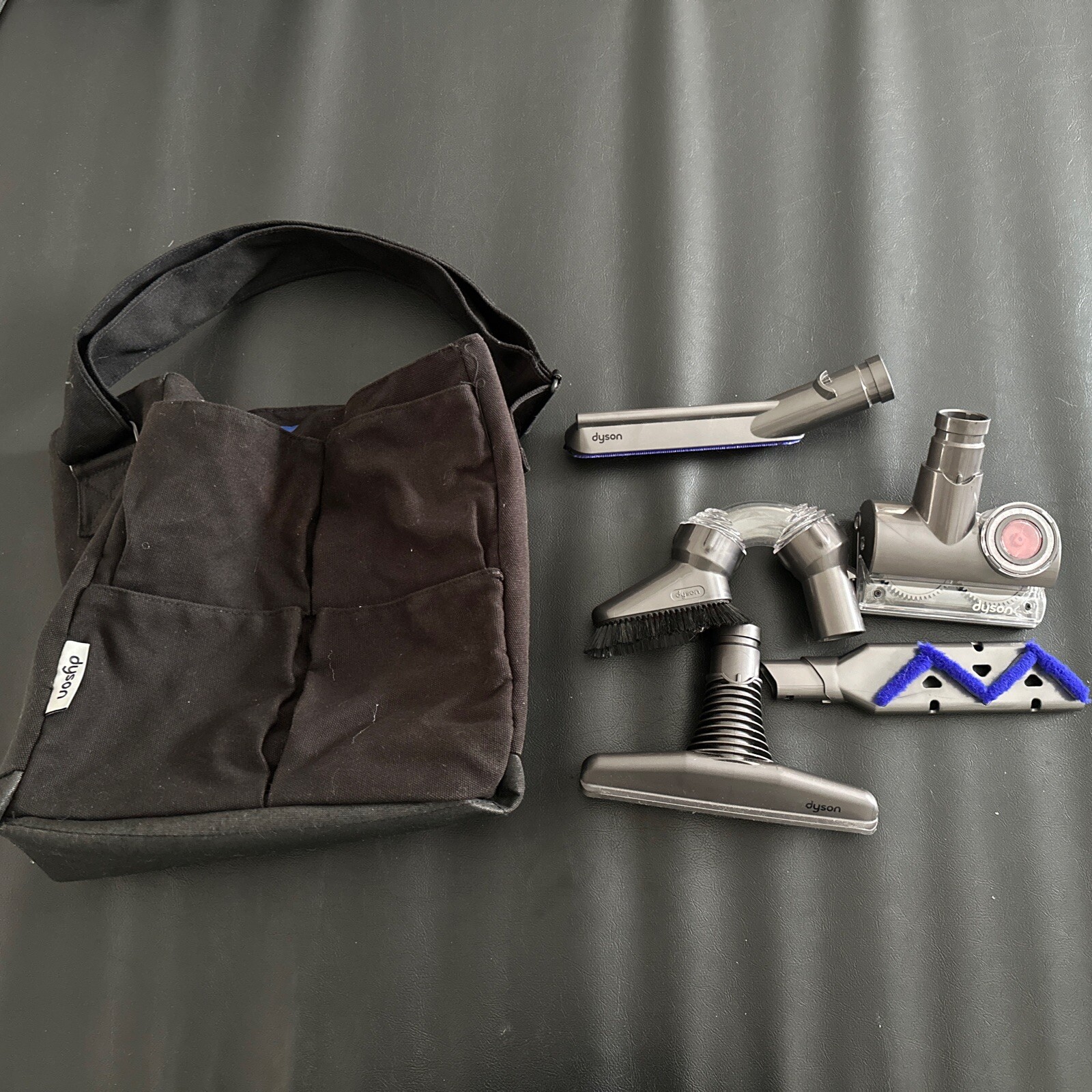 Dyson Vacuum Carrying Bag with Accessories Parts Caddy Canvas Black Authentic Used-image