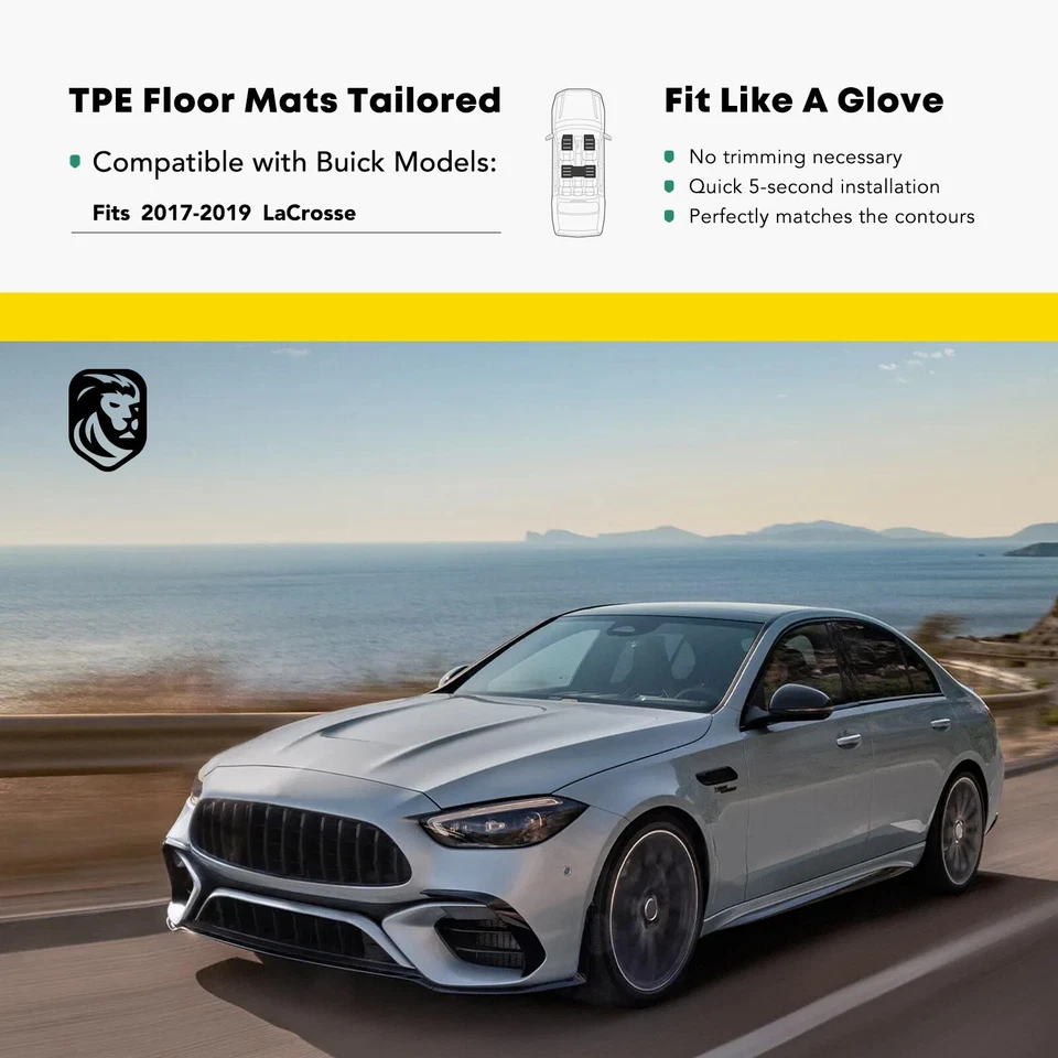 3 шт. новые передние и задние черные напольные коврики вкладыши для Buick LaCrosse 2017 2018 2019 - Изображение 2 из 4