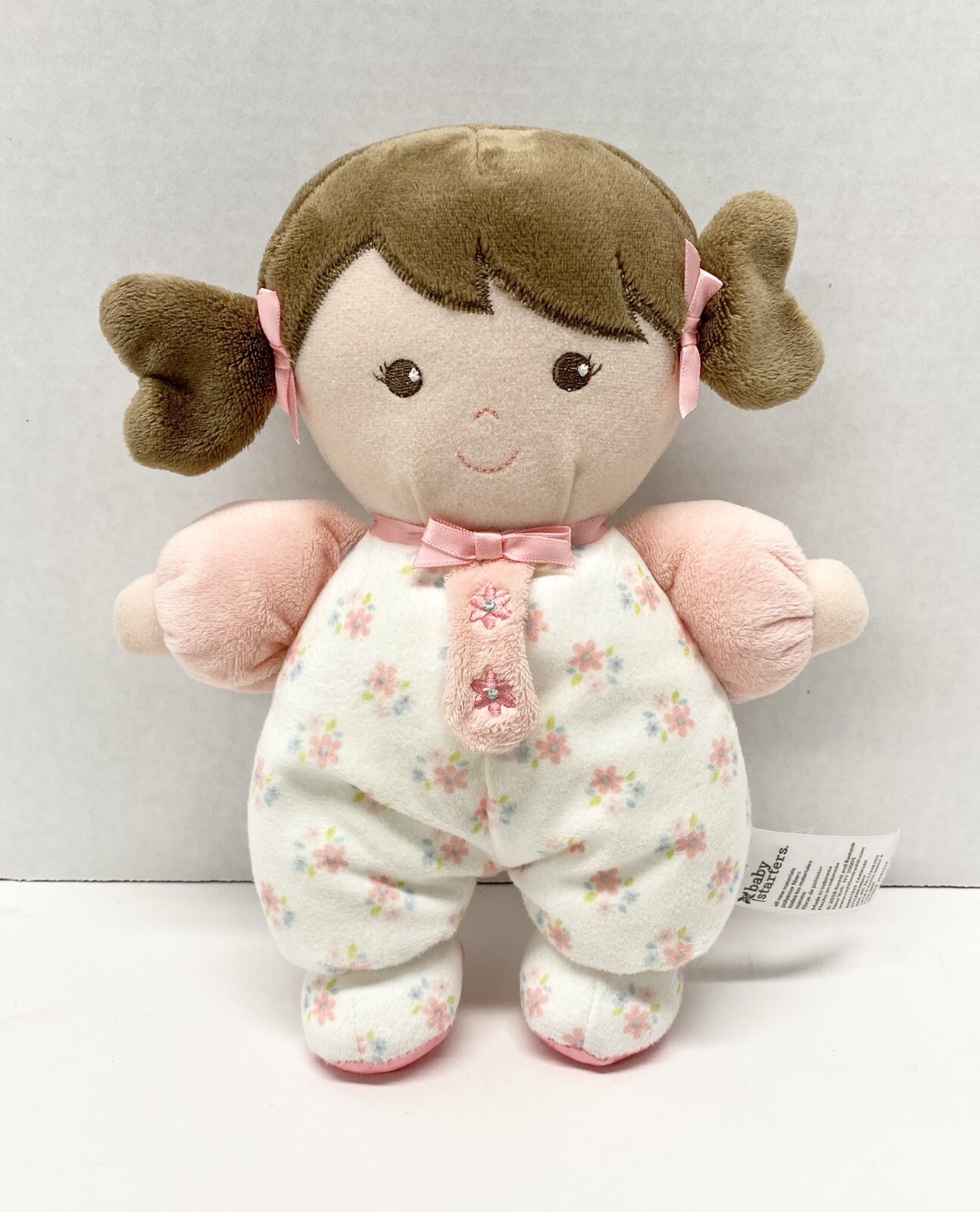 Baby Starters Olivia Rattle Soft Doll Stuffed Floral Pink Pl