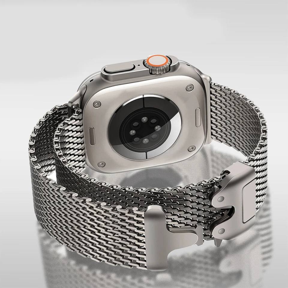 Pulseira de titânio milanesa para Apple Watch Ultra 3 11 10 9 8 7 44/46/49 mm - Imagem 2 de 4
