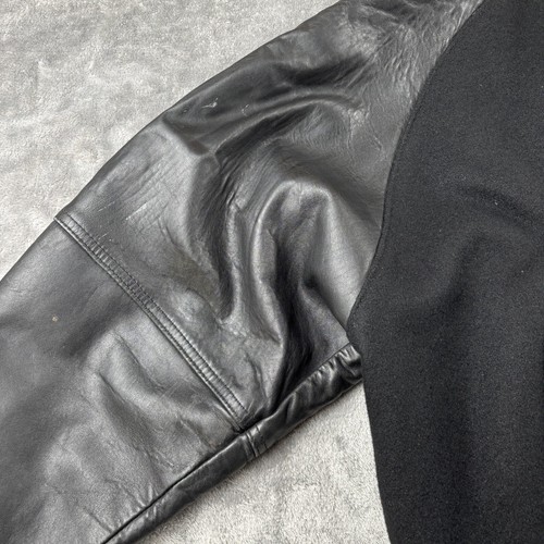 Vintage 90's Dive Varsity Jacket Men XL Black Wool Leather Sleeves Full Zip - Bild 11 von 16