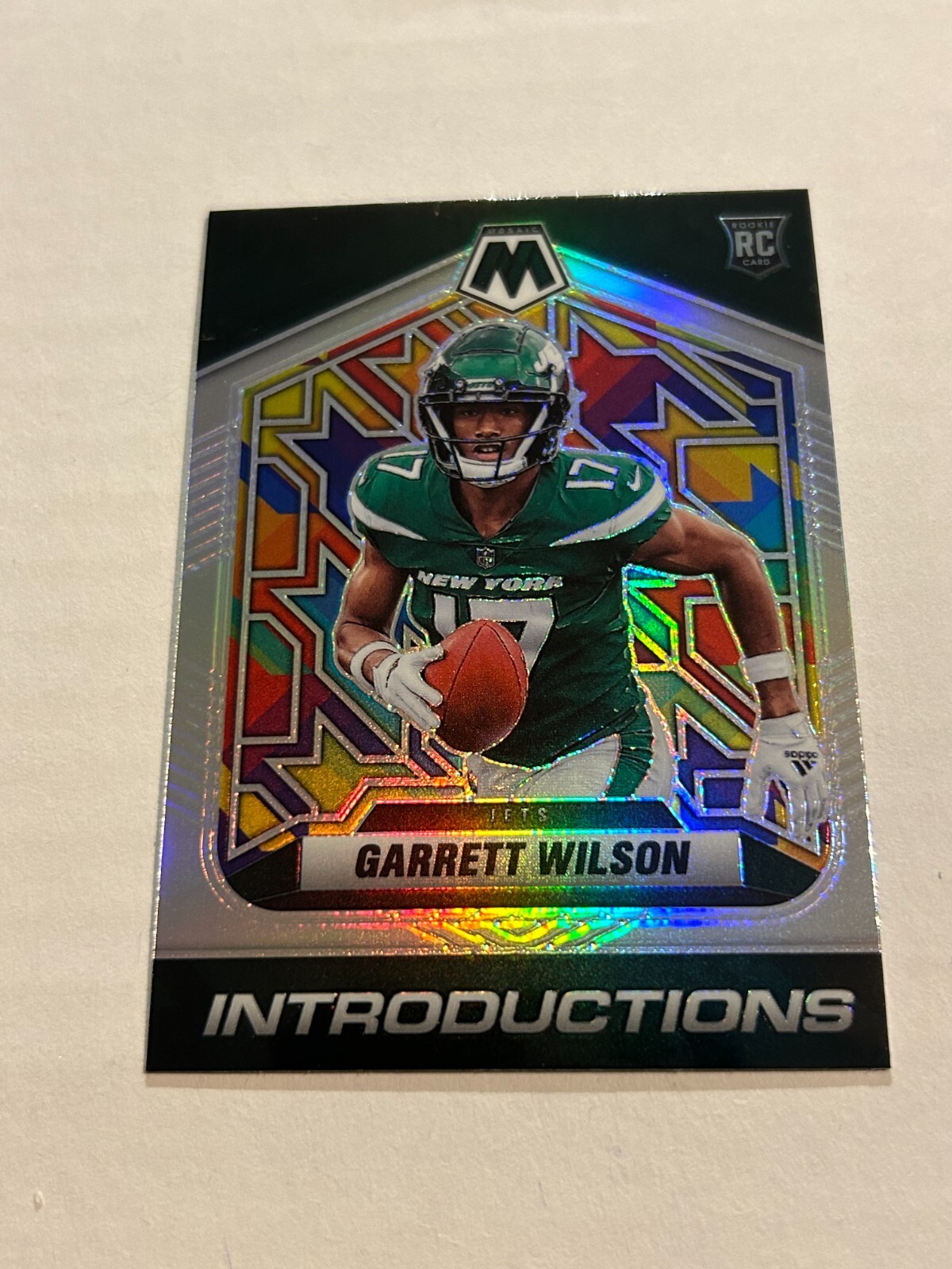 2022 PANINI MOSAIC GARRETT WILSON INTRODUCTIONS SILVER PRIZM ROOKIE JETS SP