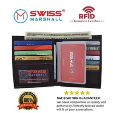 Mens Hipster Leather Bifold Credit Card Inserts ID Window European Wallet