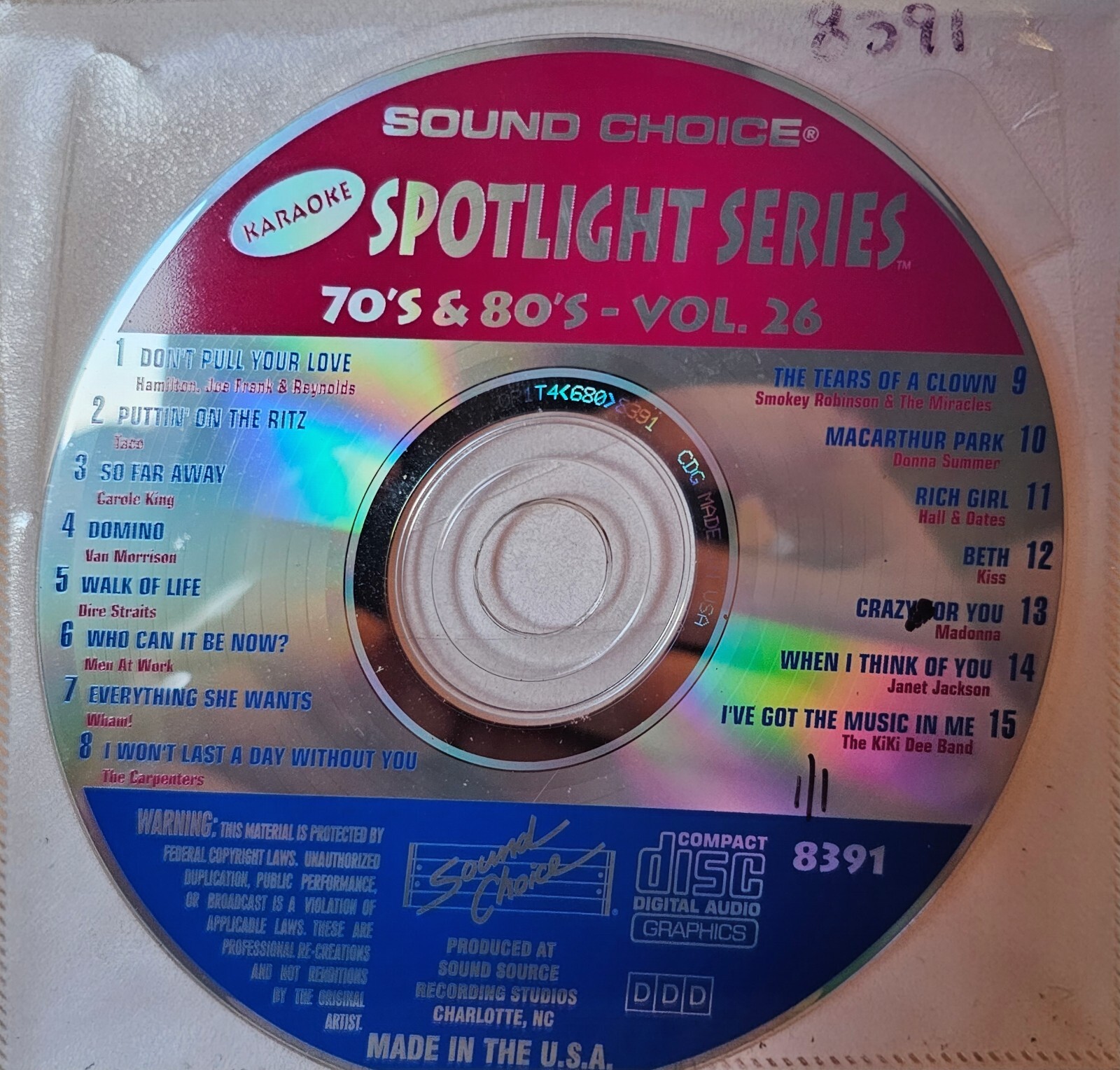 SC8391 70'S 80'S SOUND CHOICE KARAOKE CDG RARE eBay