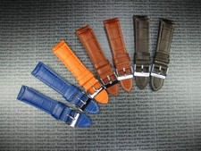 21mm Brown Blue Orange LEATHER STRAP Grain Watch Band for LONGINES 21