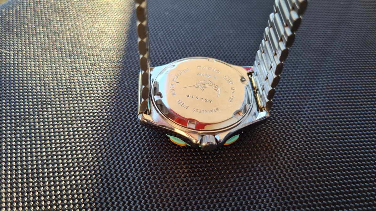 Rare JDM CASIO Marlin Triple Calendar Moonphase MD-733 Colorfull