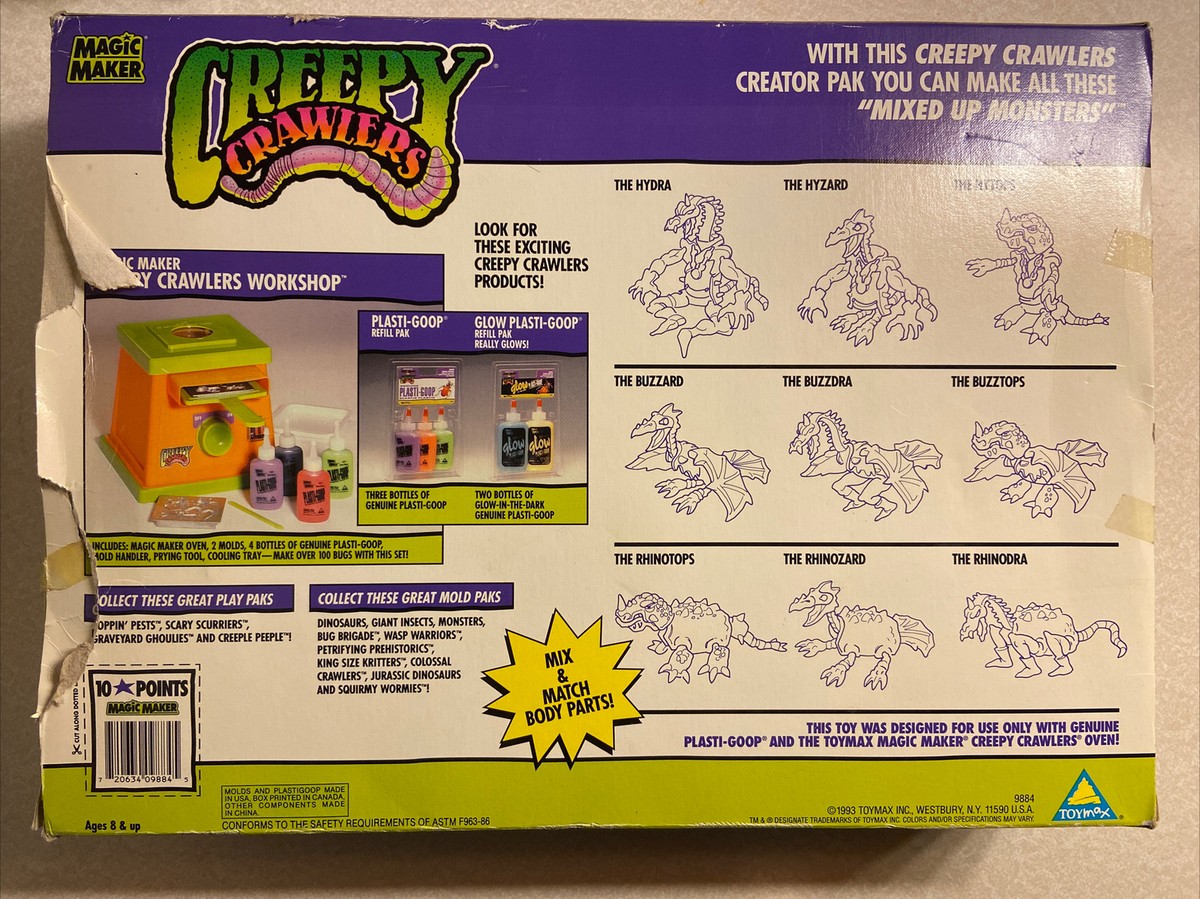 Vintage 1994 Creepy Crawlers Creator Pack Mini Dragons Mixed Up