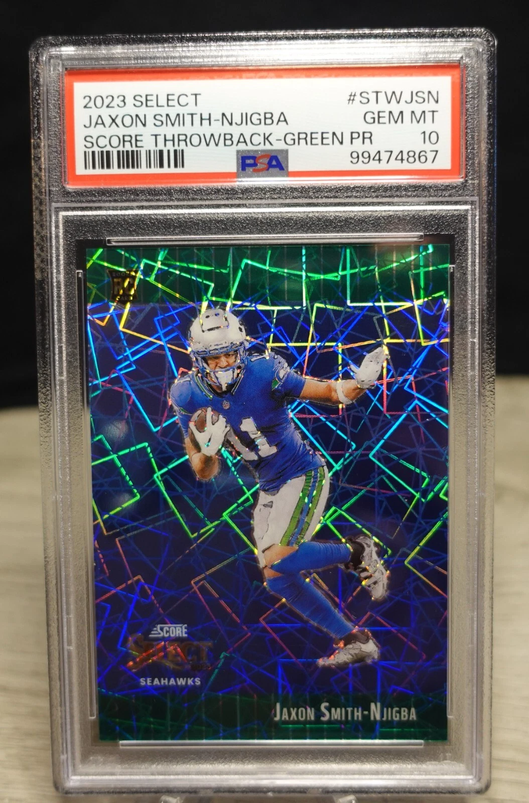 Jaxon Smith-Njigba Panini Select Score Select Throwback #STWJSN Green