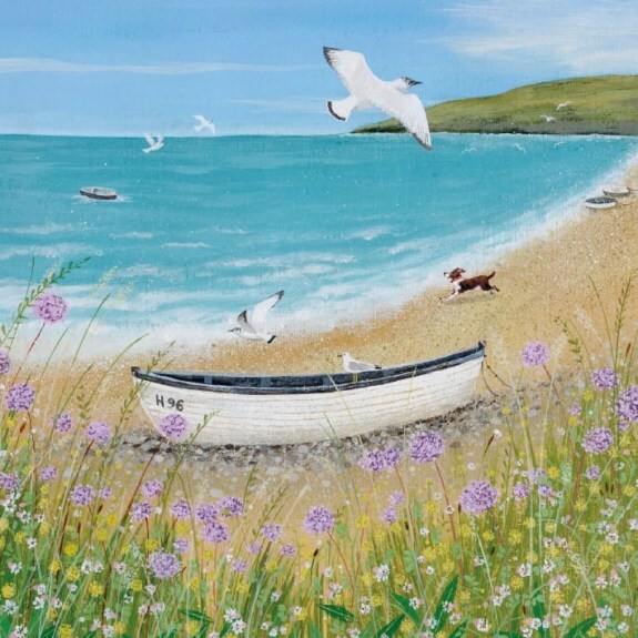 Coast and Country - Sunshine and Seagulls Blank Card with Envelope