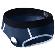 Mens Underpants Penis Open Pouch Hole Boxer Brief Cockring Panties Underwear