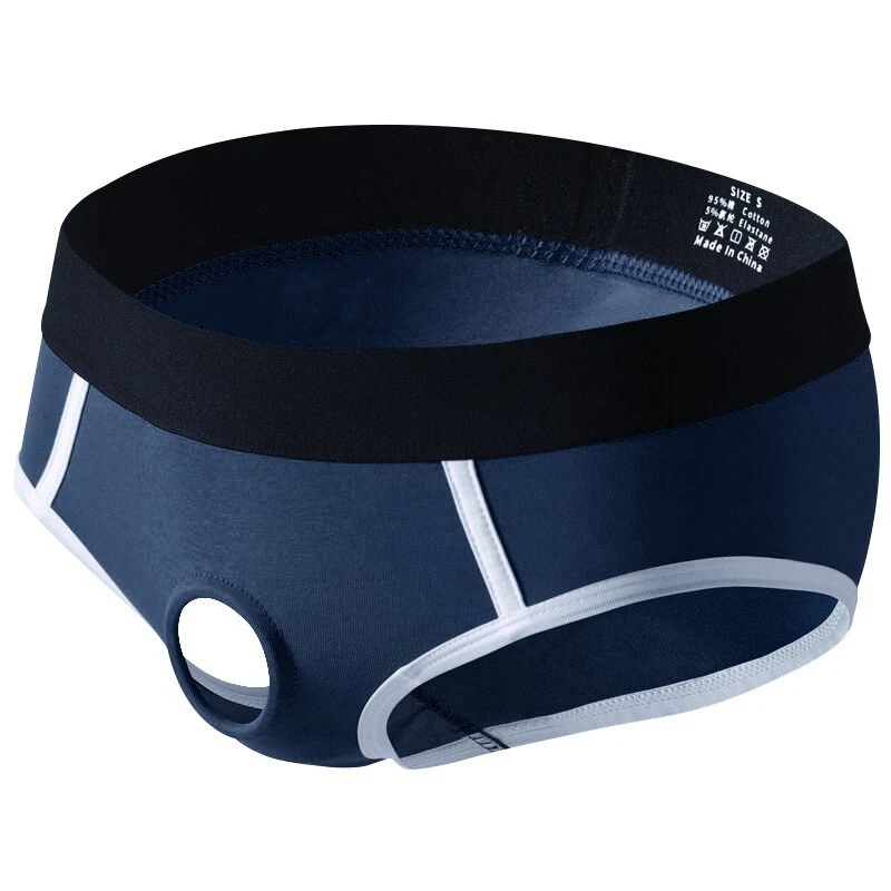 Calzoncillos para hombre pene bolsa abierta agujero boxer calzoncillo pene bragas ropa interior Foto 4 de 4