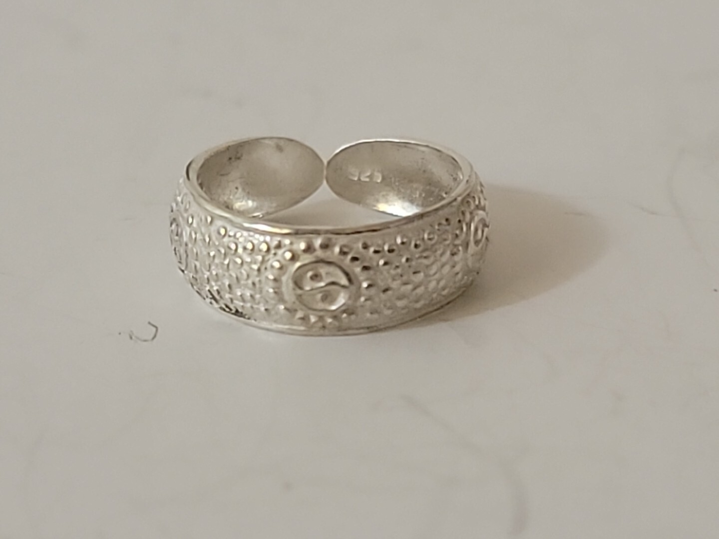 Women's Solid  Sterling 925 Silver Adjustable Toe… - image 1