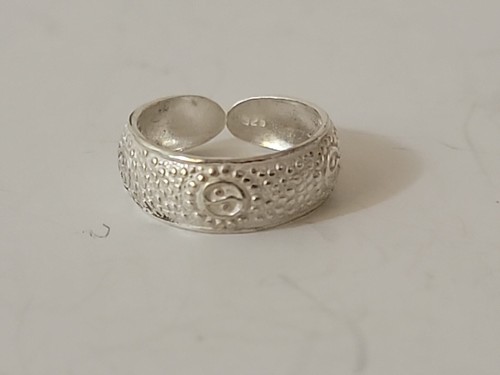 Women's Solid Sterling 925 Silver Adjustable Toe Ring Size 2.25 Closed