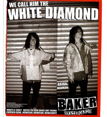 PSK14 SKATEBOARDING BILD/ANZEIGE 11X9'' BAKER SKATEBOARDS - BRYAN HERMAN