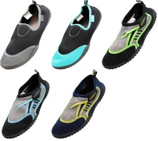 Norty Young Men Water Aqua Sock Shoe Pool Beach Slip On - RUNS 1 SIZE SMALL