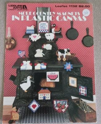 Magnets Leisure Arts More Country 1132 Plastic Canvas Pig Cow Cat Duck Angel 