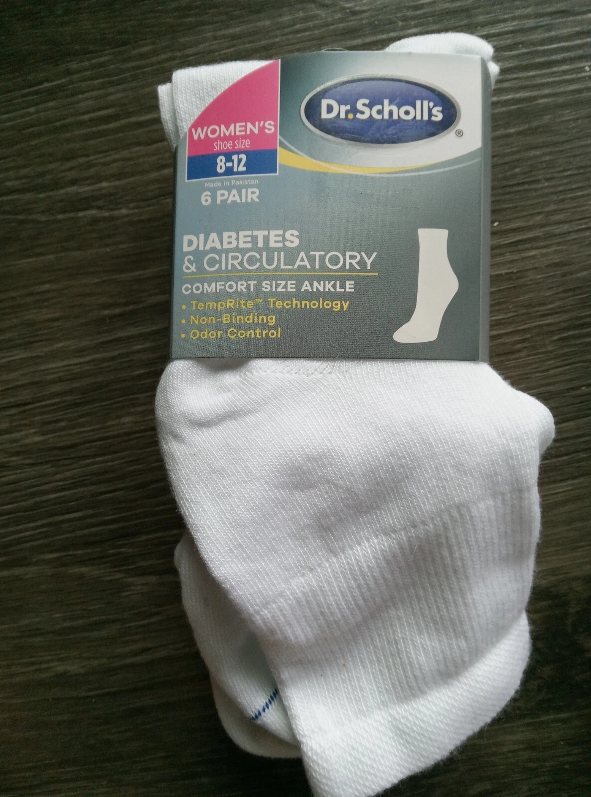 NEW Dr. Scholl's Women's Diabetes & Circulatory Ankle Socks 6 Pair Size 8-12