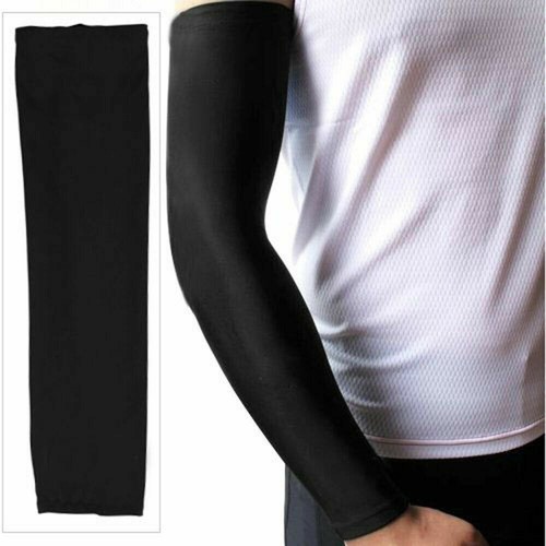 5 Pairs Black Cooling Arm Sleeves Cover UV Sun Protection Basketball Sport - Foto 4 di 4