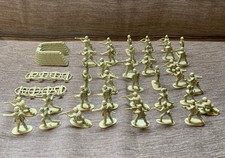 Vintage Toy Soldiers Bundle x 50 Pieces Light Khaki Plastic US Army WW2 Job Lot