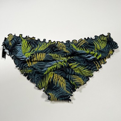 Victoria Secret XXL / 2XL Bikini Bottom Ruffle Cheeky Ruched Back Palm Royale