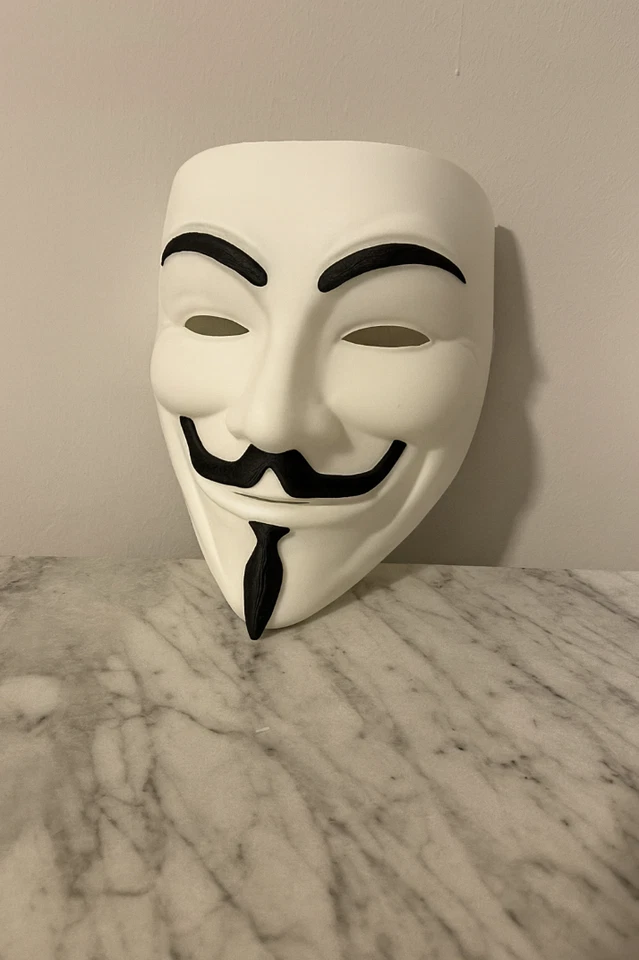 V for Vendetta Mask 1:1Anonymous High Quality Guy Fawkes Prop Cosplay Halloween - Image 4 of 4