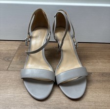 Michael Kors Simone Ankle Strap Open Toe Heel Sandal in Gray