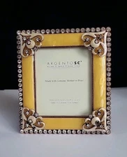 Argento SC Genuine Mother of Pearl & Swarovski Crystals Picture Photo Frame 