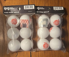 iPlay Team Sports OSU Ping Pong Balls 2 White 6-Packs with Red Logo